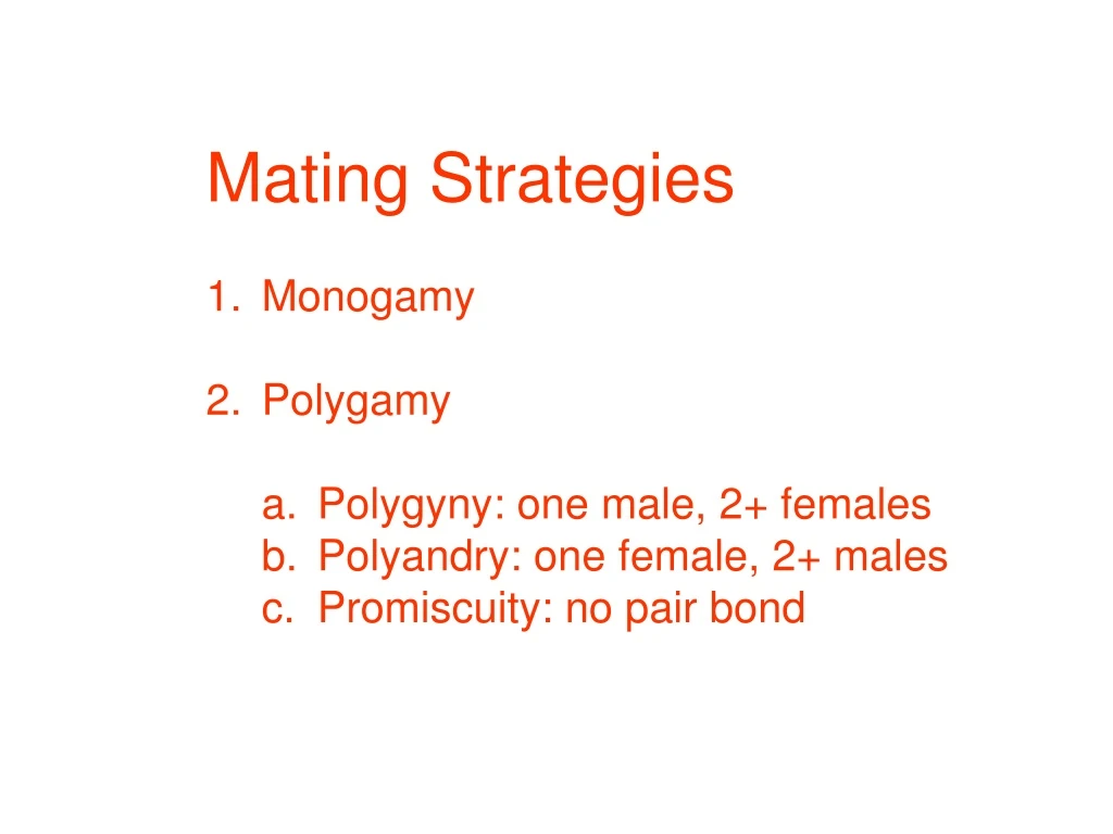 mating strategies monogamy polygamy polygyny