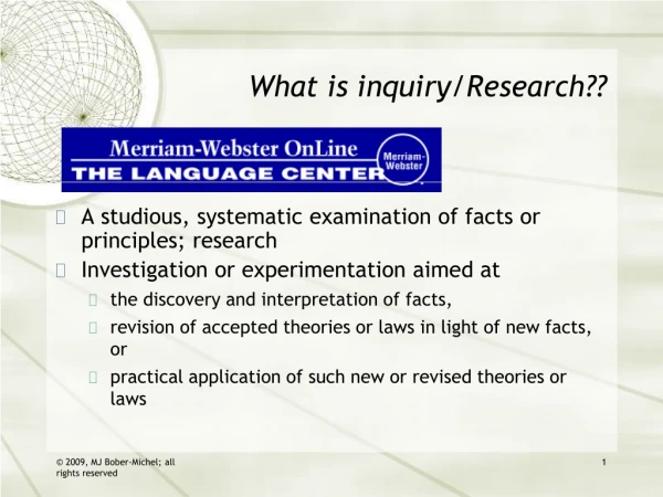What is inquiry/Research??