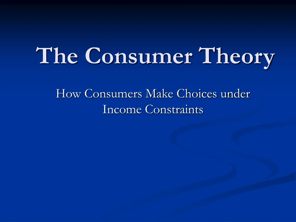 the consumer theory