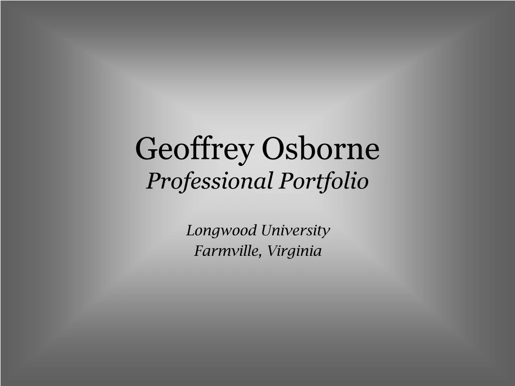geoffrey osborne professional portfolio