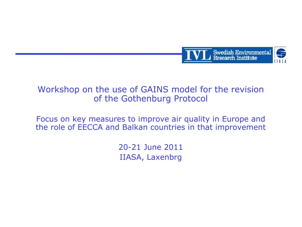 workshop on the use of gains model