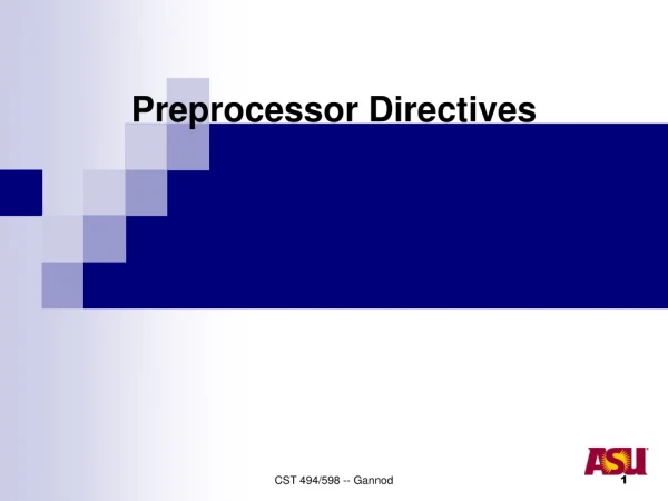 Preprocessor Directives