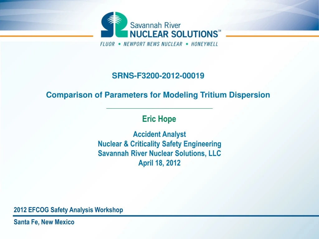 srns f3200 2012 00019 comparison of parameters