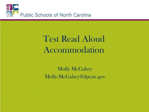 Test Read Aloud Accommodation