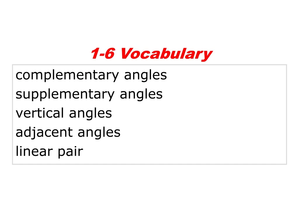 1 6 vocabulary