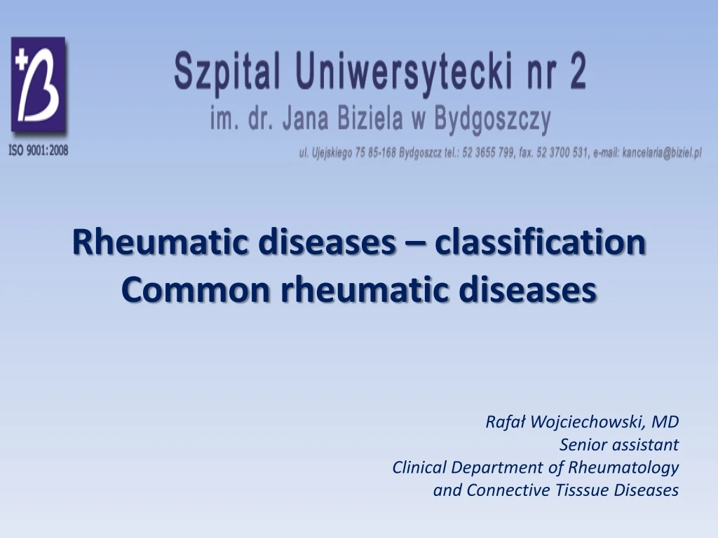 rheumatic diseases classification common rheumatic diseases