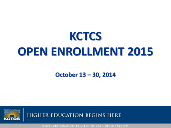 KCTCS Open Enrollment 2015