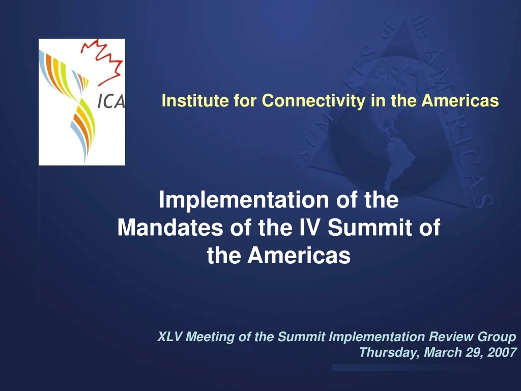 institute for connectivity in the americas