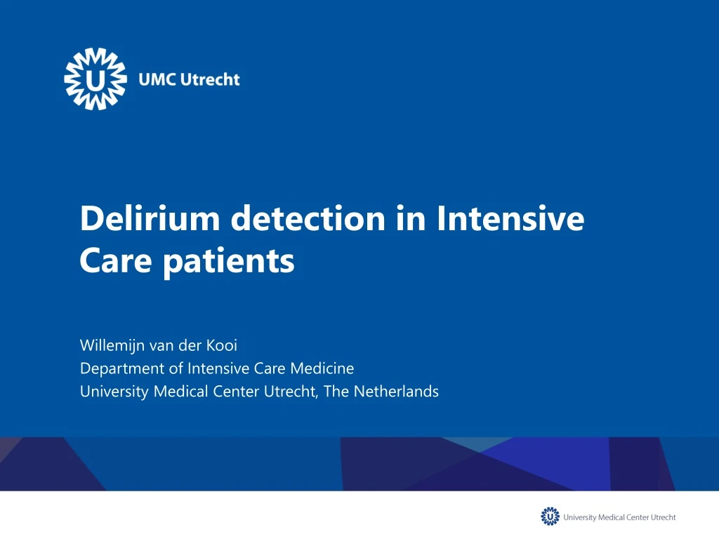 delirium detection in intensive care patients