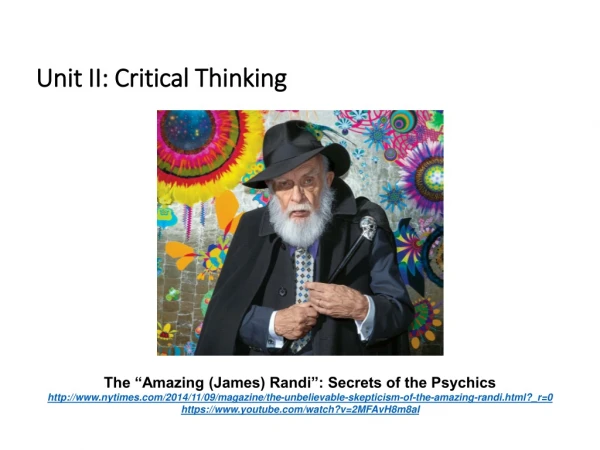 Unit II: Critical Thinking