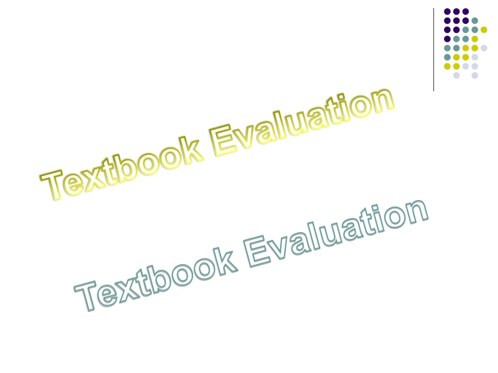 textbook evaluation