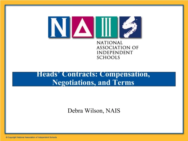 Heads’ Contracts: Compensation, Negotiations, and Terms