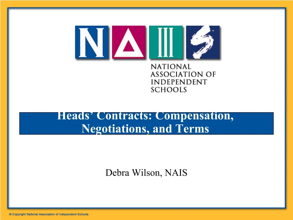 heads contracts compensation negotiations and terms