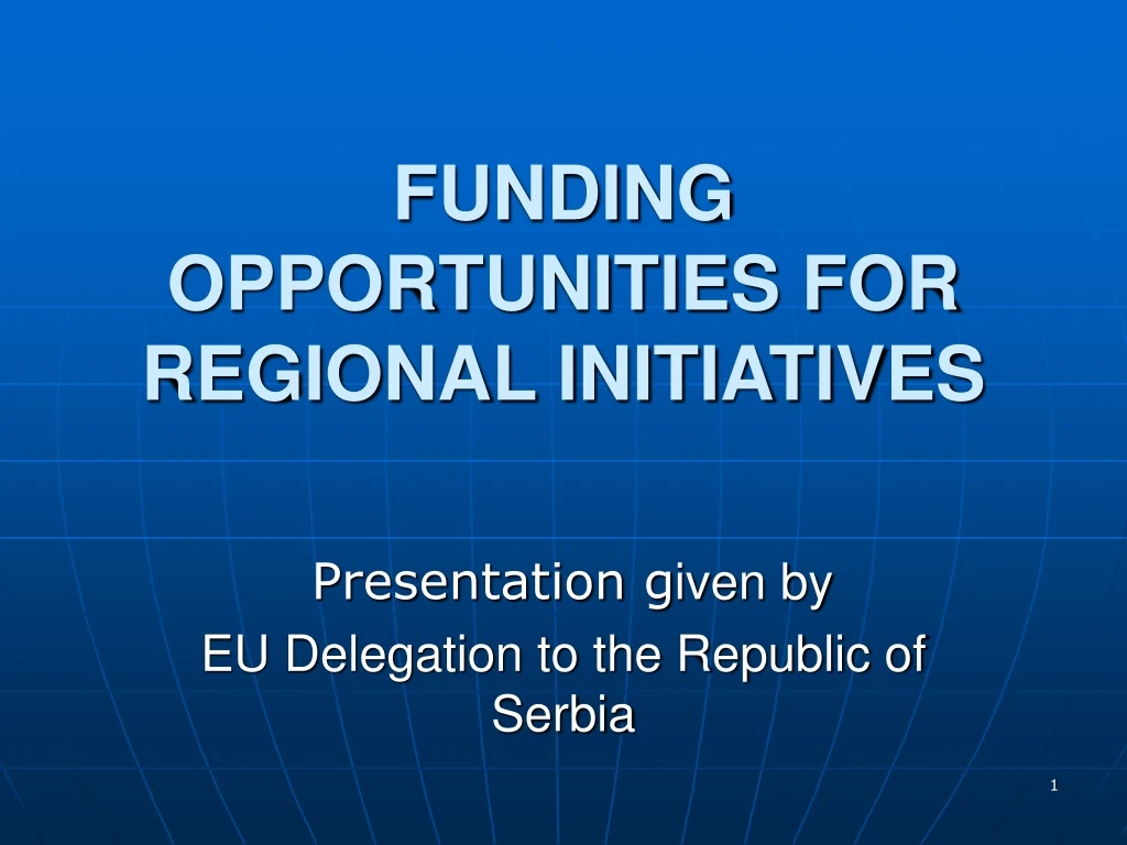 funding opportunities for regional initiatives