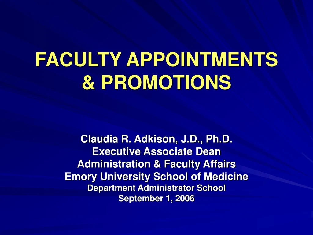 faculty appointments promotions