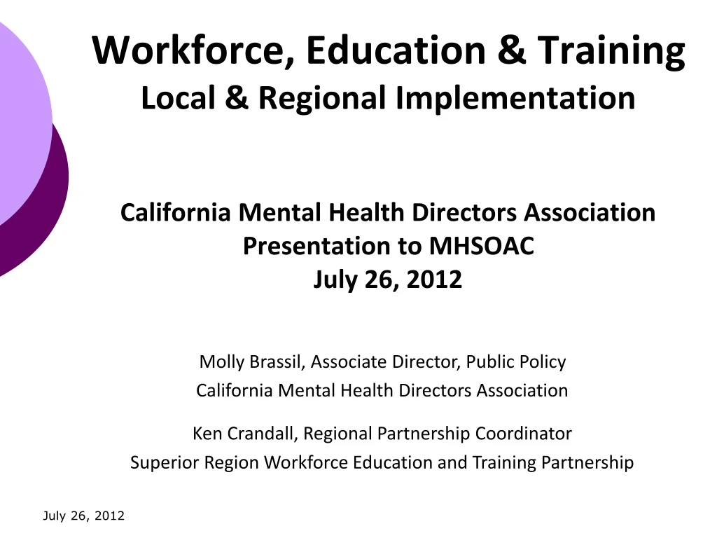 workforce education training local regional