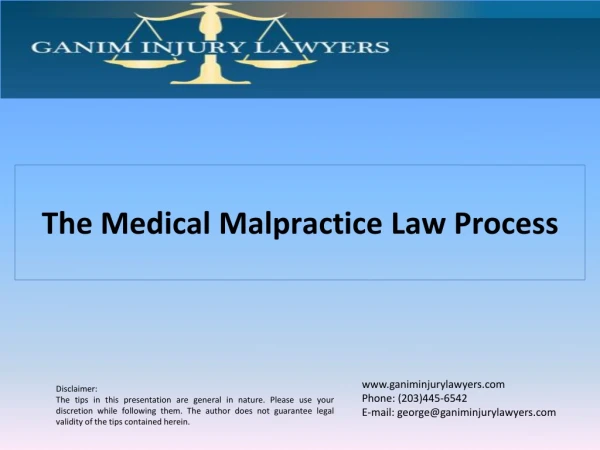 The Medical Malpractice Law Process
