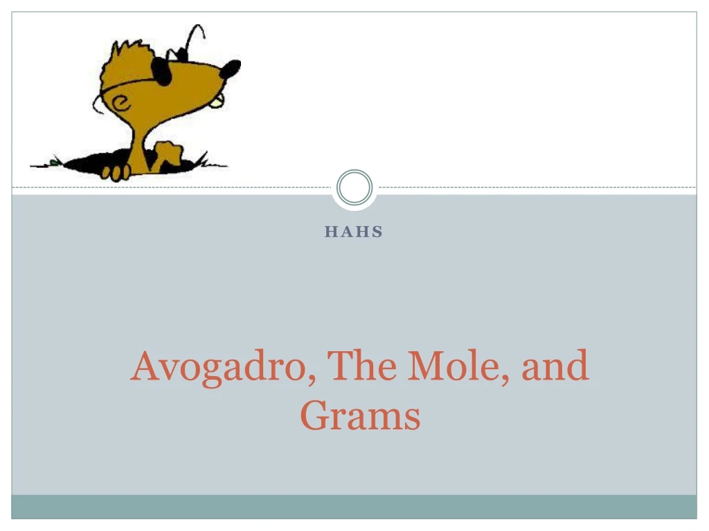 avogadro the mole and grams