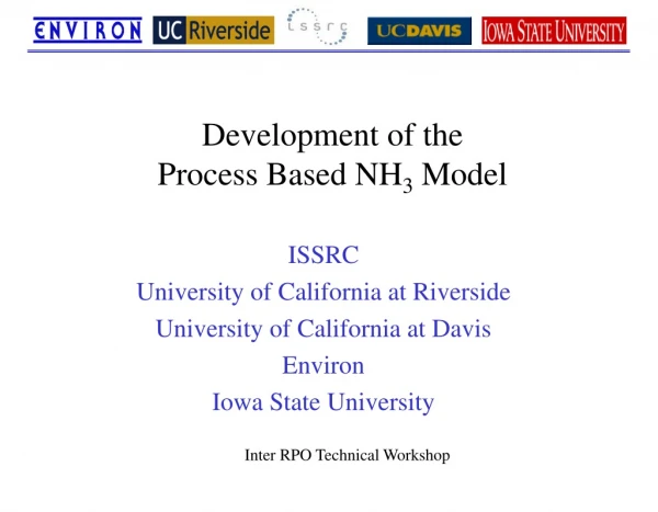 Development of the  Process Based NH 3  Model