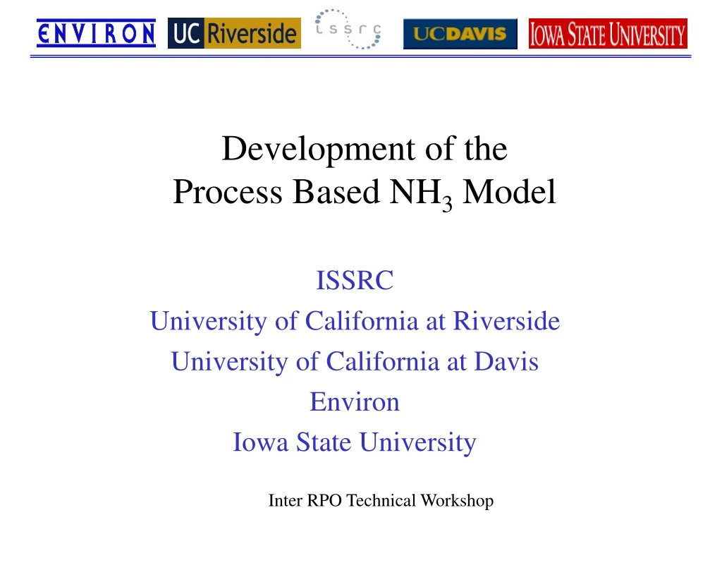 development of the process based nh 3 model