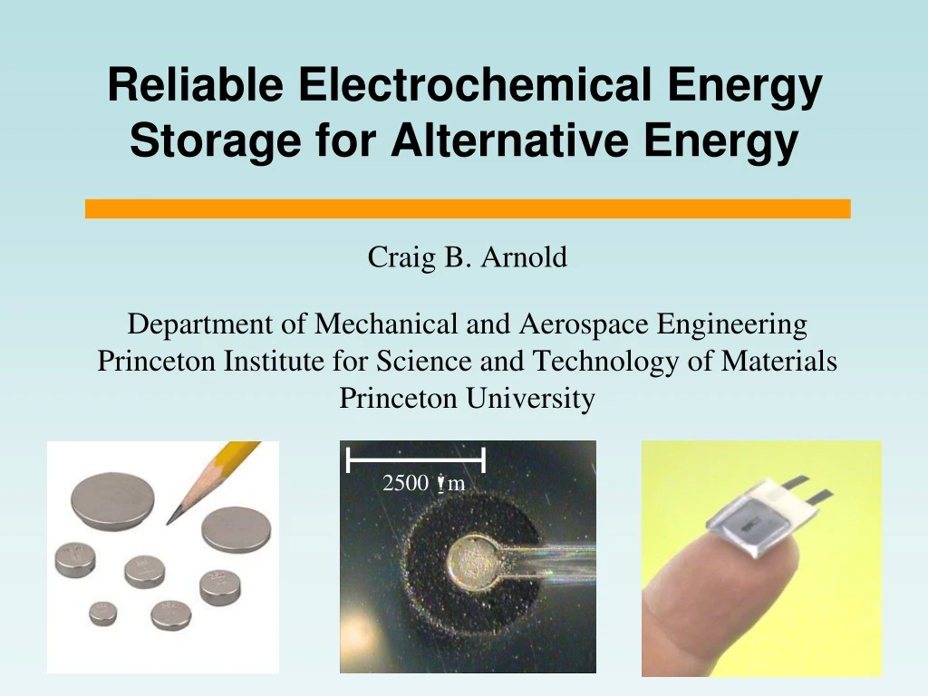 reliable electrochemical energy storage for alternative energy