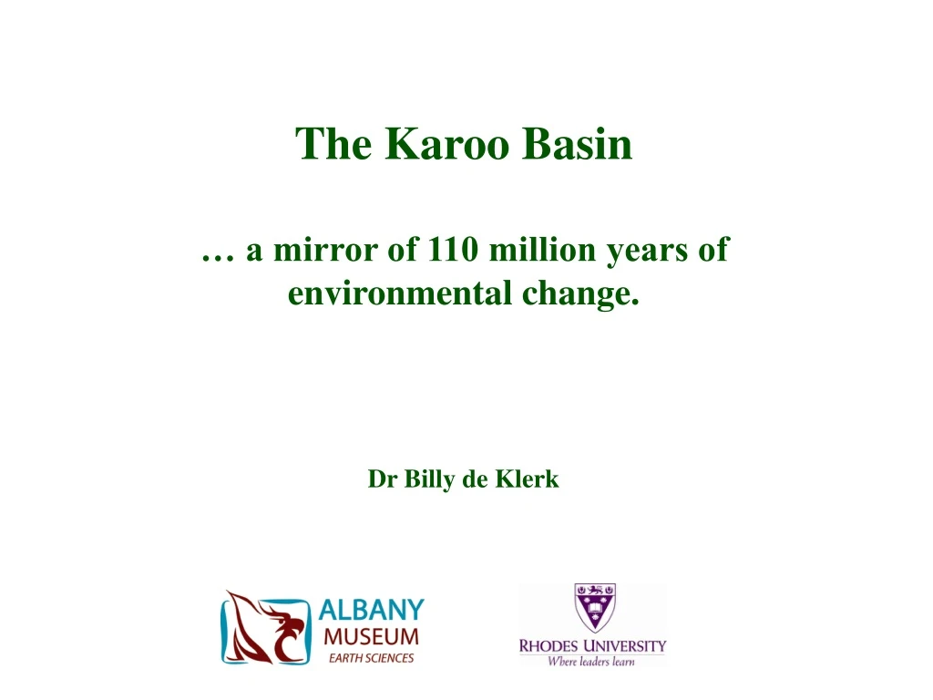 the karoo basin a mirror of 110 million years