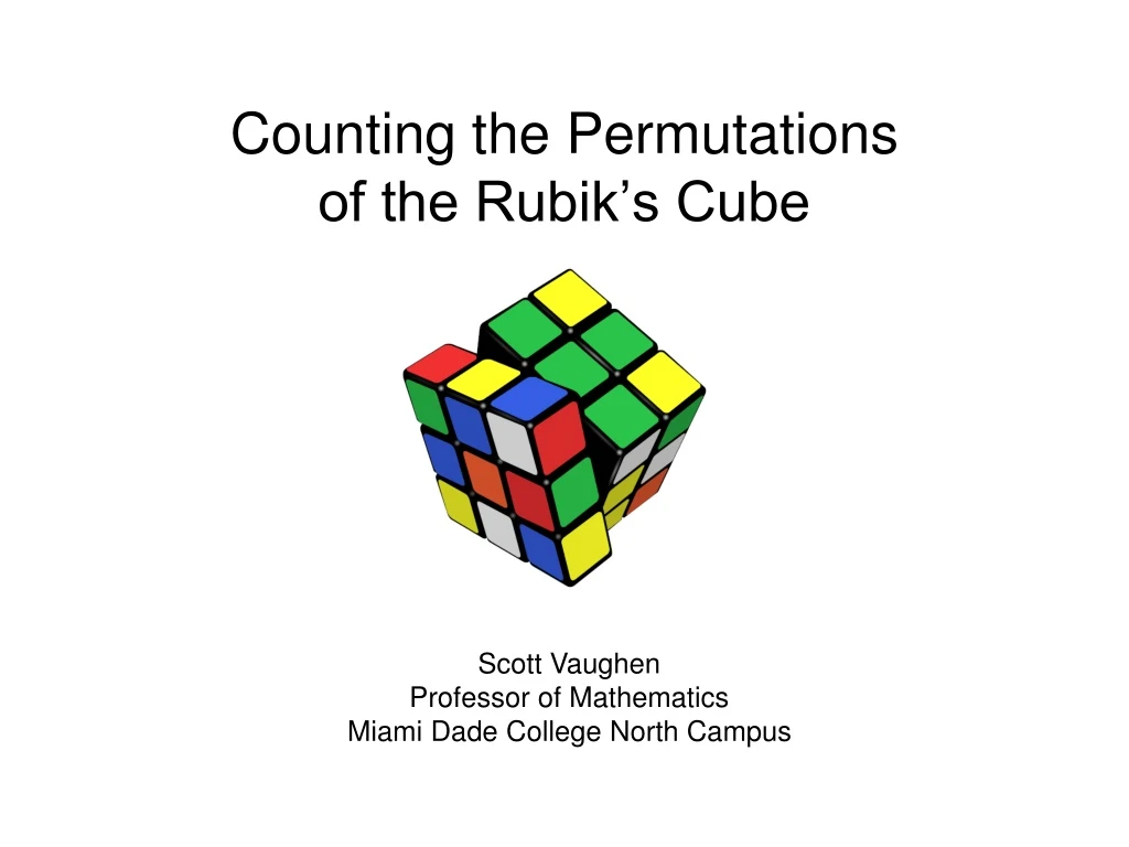 counting the permutations of the rubik s cube