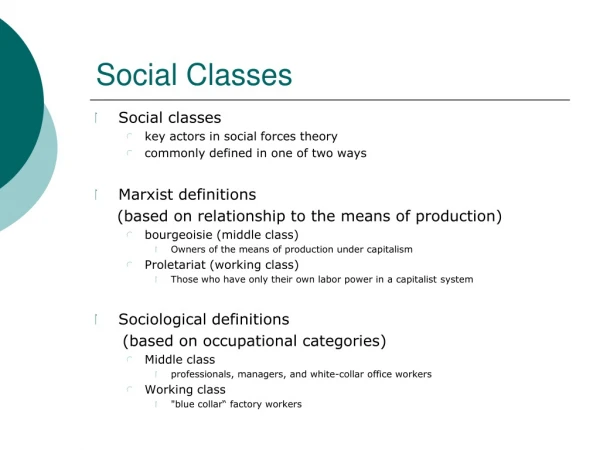 Social Classes