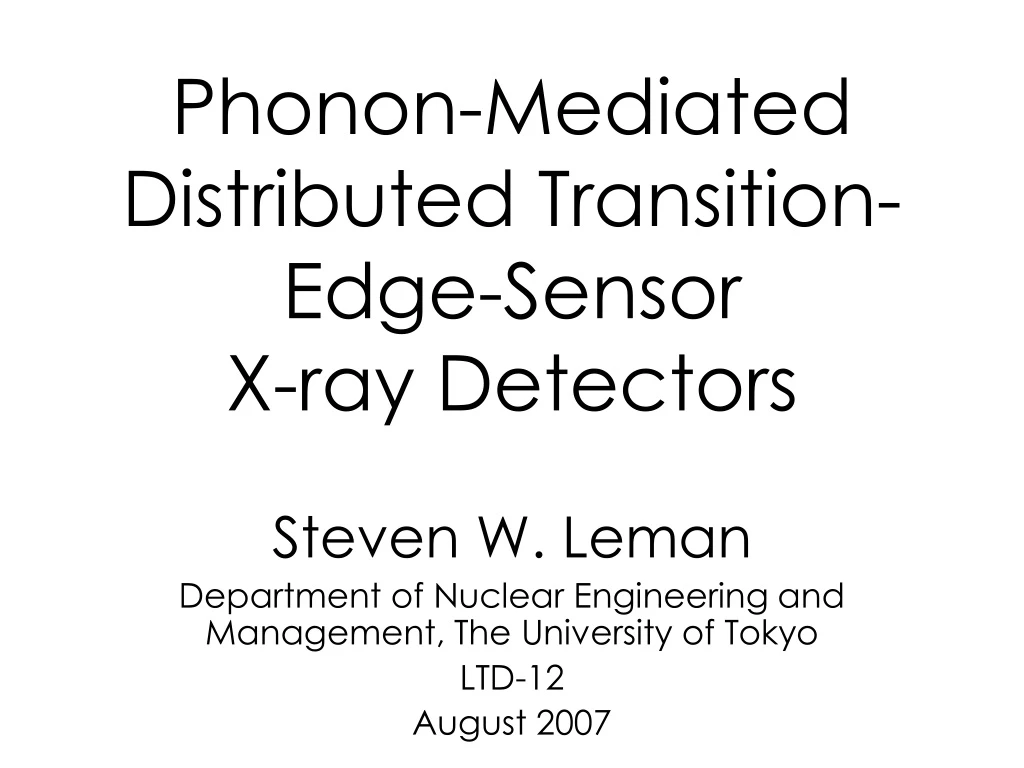 phonon mediated distributed transition edge sensor x ray detectors