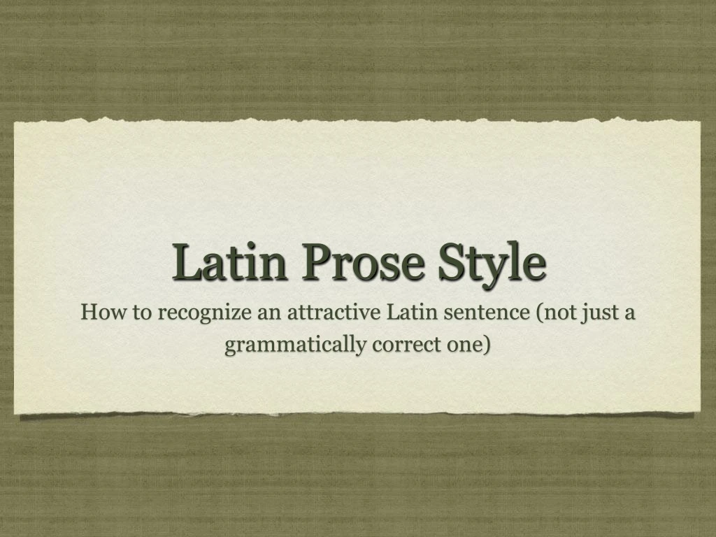 latin prose style