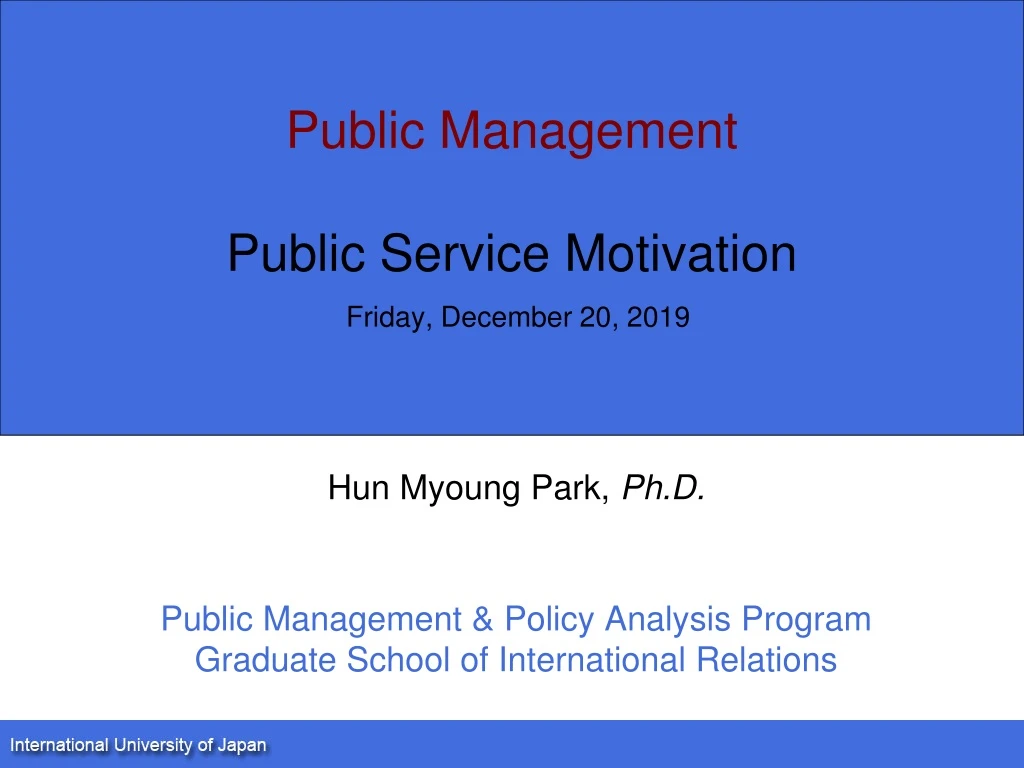 public management public service motivation friday december 20 2019
