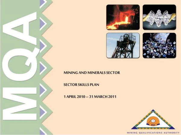 MINING AND MINERALS SECTOR SECTOR SKILLS PLAN 1 APRIL 2010 – 31 MARCH 2011