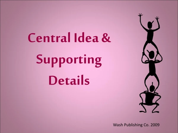 Central Idea &amp; Supporting Details