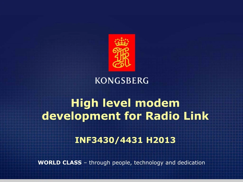 high level modem development for radio link