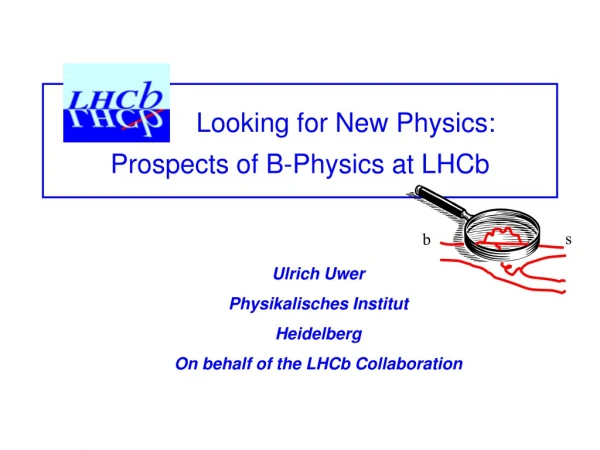 Looking for New Physics:                 Prospects of B-Physics at LHCb