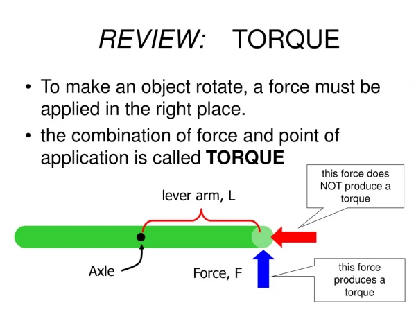 REVIEW:     TORQUE