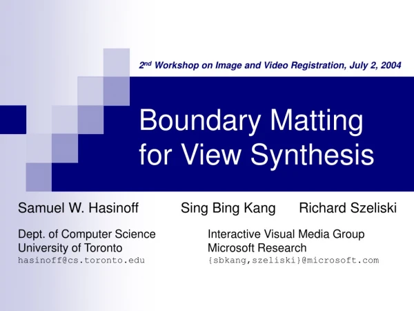 Boundary Matting for View Synthesis