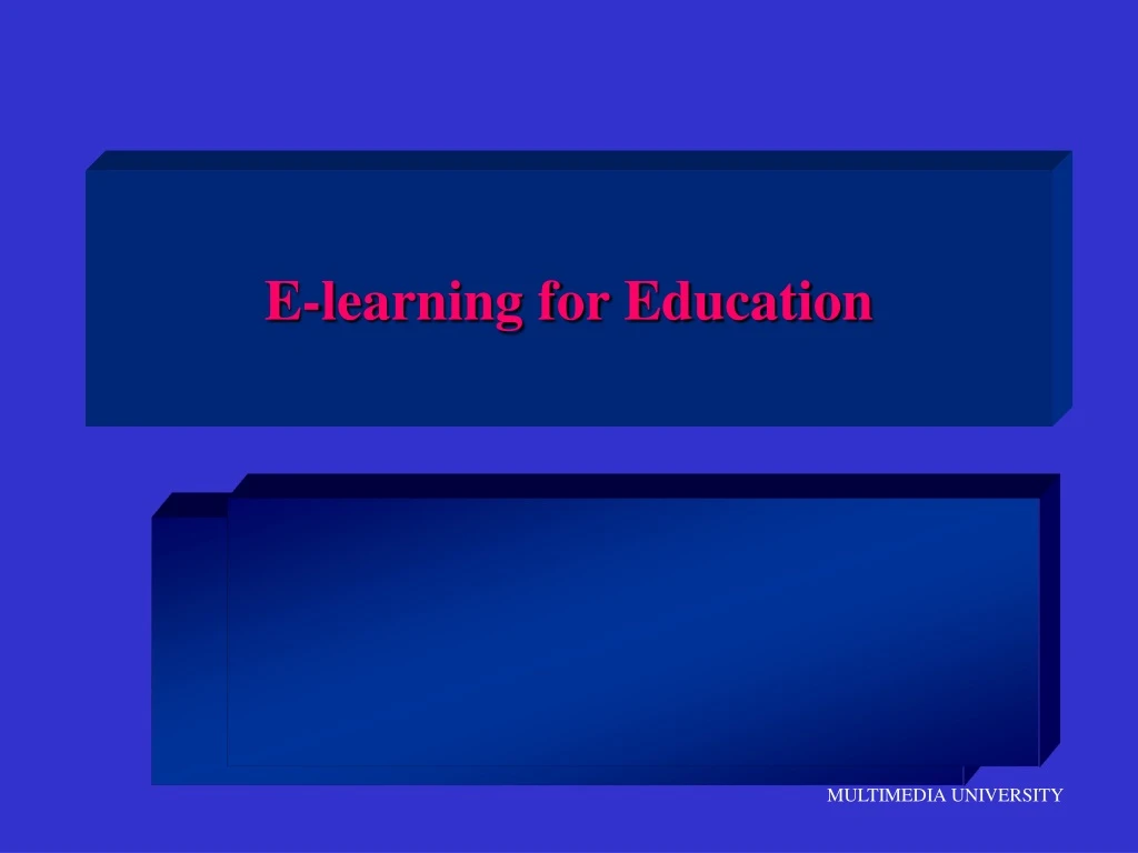 e learning for education