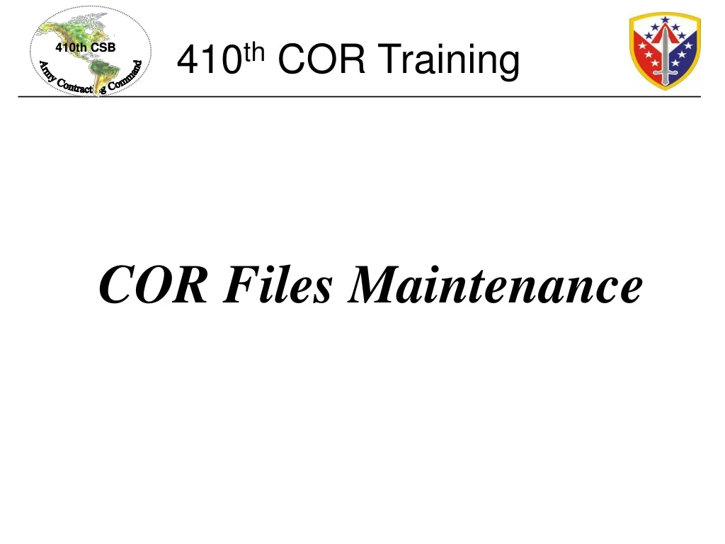 410 th cor training
