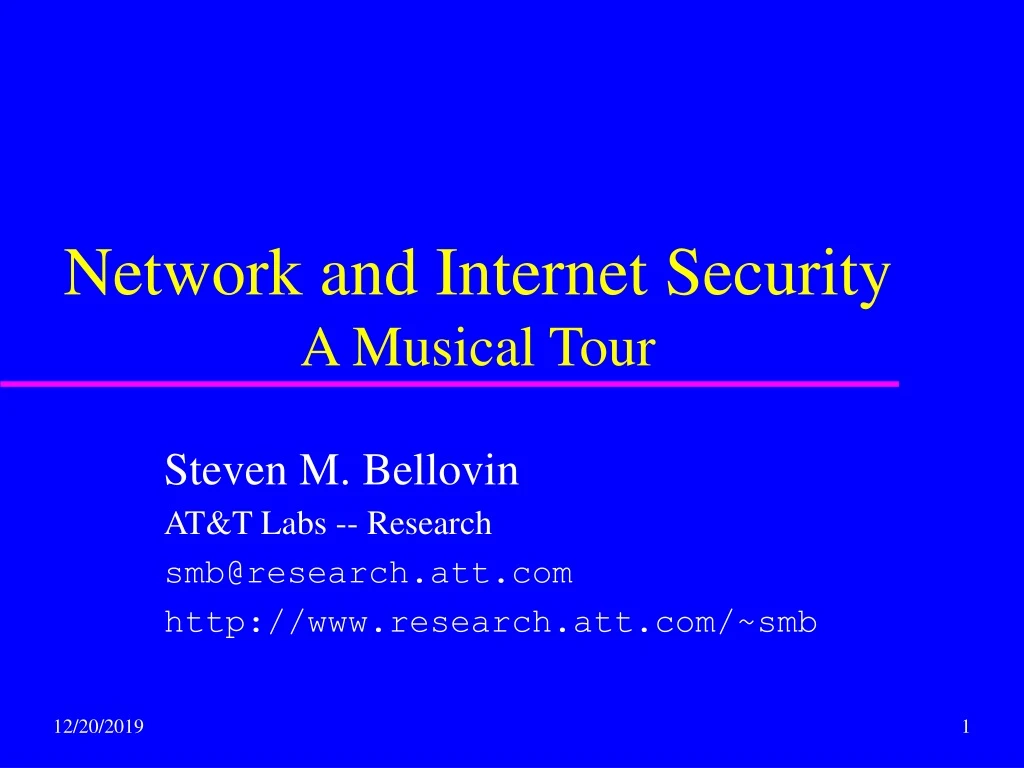 network and internet security a musical tour