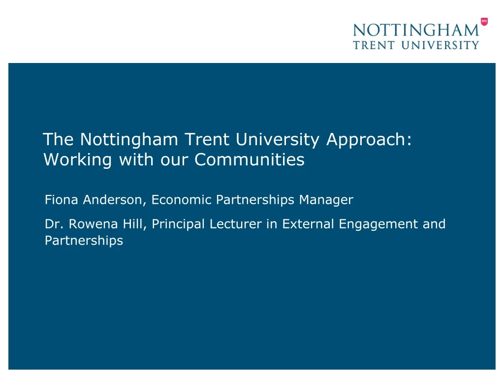 the nottingham trent university approach working with our communities