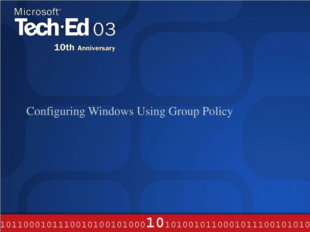 configuring windows using group policy