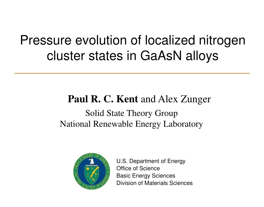 pressure evolution of localized nitrogen cluster states in gaasn alloys