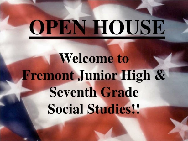 Welcome to  Fremont Junior High &amp; Seventh Grade  Social Studies!!