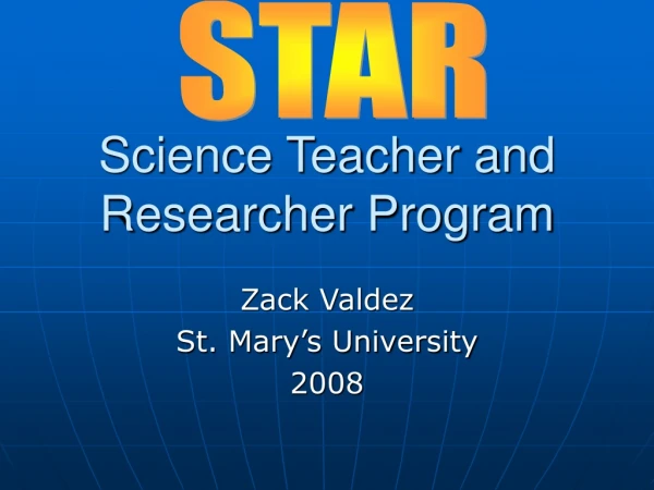 Science Teacher and Researcher Program