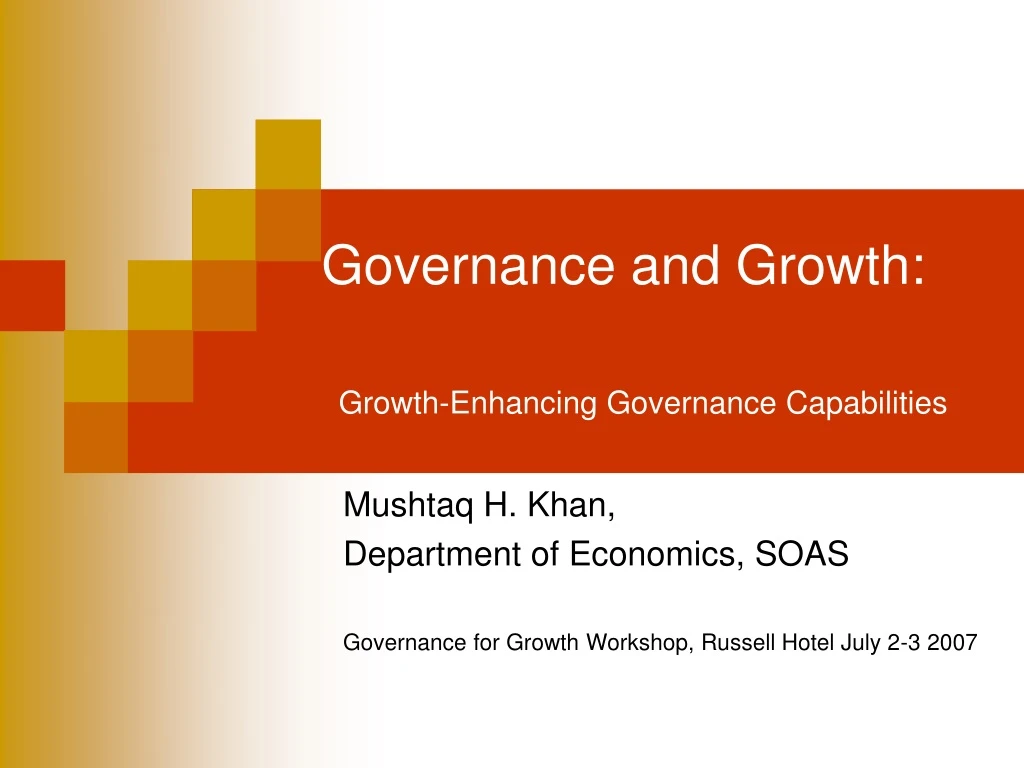 governance and growth growth enhancing governance capabilities