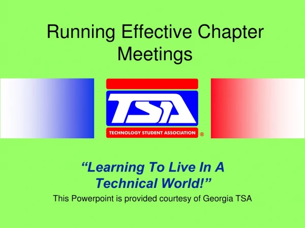 Running Effective Chapter Meetings