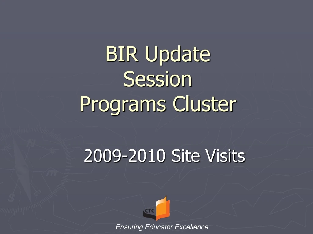 bir update session programs cluster