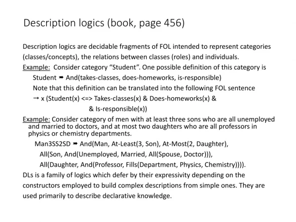 Description logics (book, page 456)