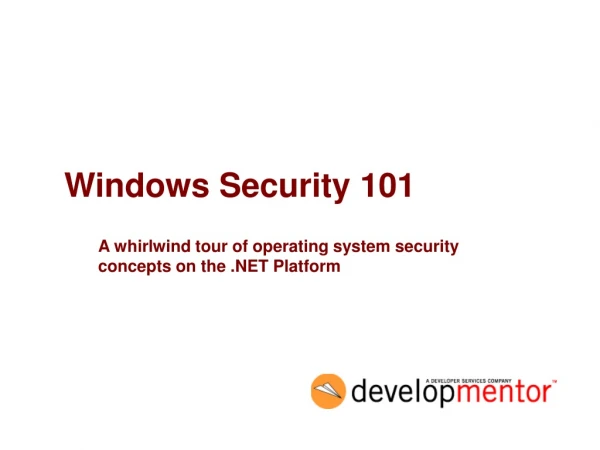 Windows Security 101